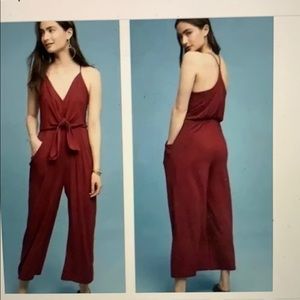 ANTHROPOLOGIE Burgundy Jumpsuit